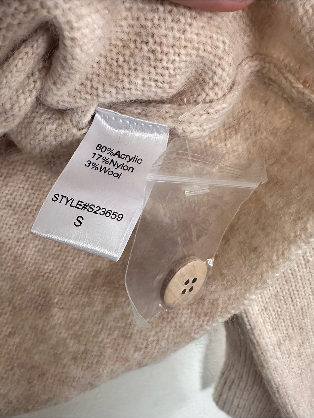 NEW NWT Mustard Seed Beige Floral Embroidered Button Cardigan Size Small - Picture 6 of 6